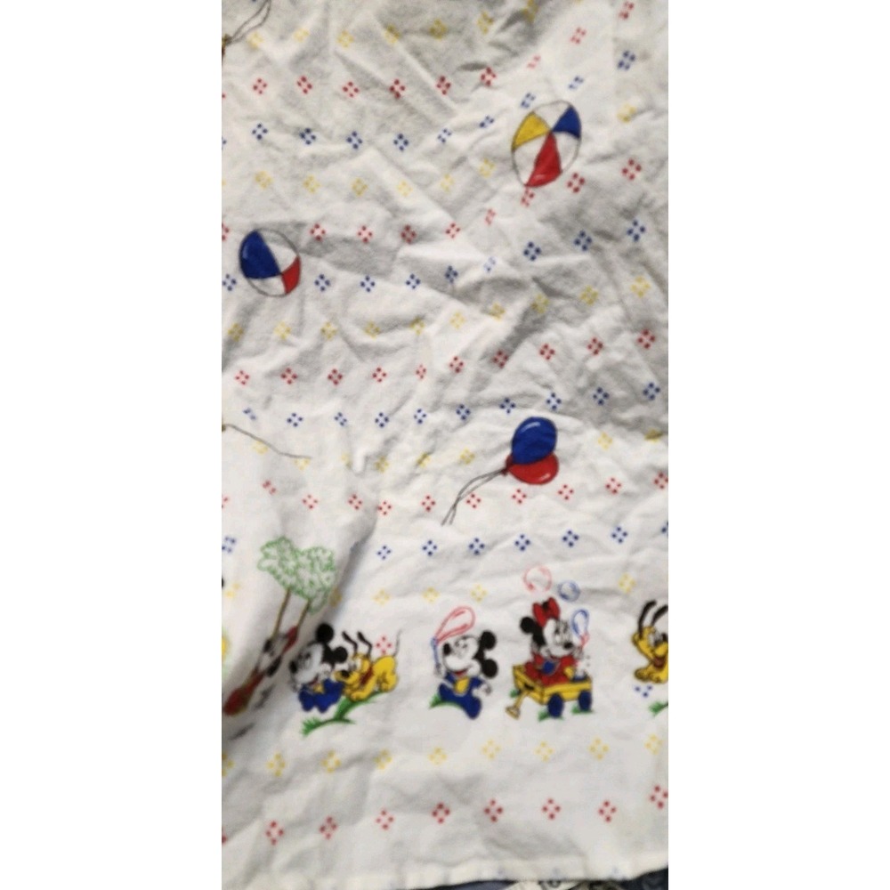 Vtg Disney Receiving Blanket Mickey Minnie Pluto Flannel 30" X 40" Toddle Time
